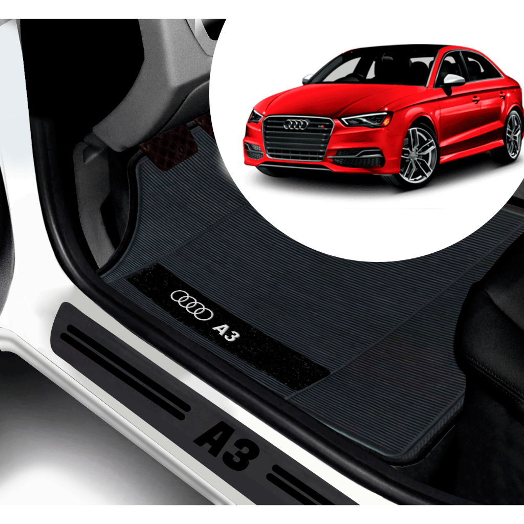 Kit Tapete E Soleira De Porta UNIVERSAL Audi A3 Personalizado PARA CARRO AUTOMOTIVO