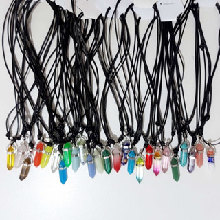 Kit 10 6 Colares Colar Hippie Cordão Preto Pedra Coloridas Tie Dye Resina Regulável varios modelos onix tigre ATACADO