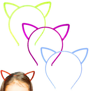 Kit 3 Tiaras Infantil Arquinho Gatinho Acessório Cabelo