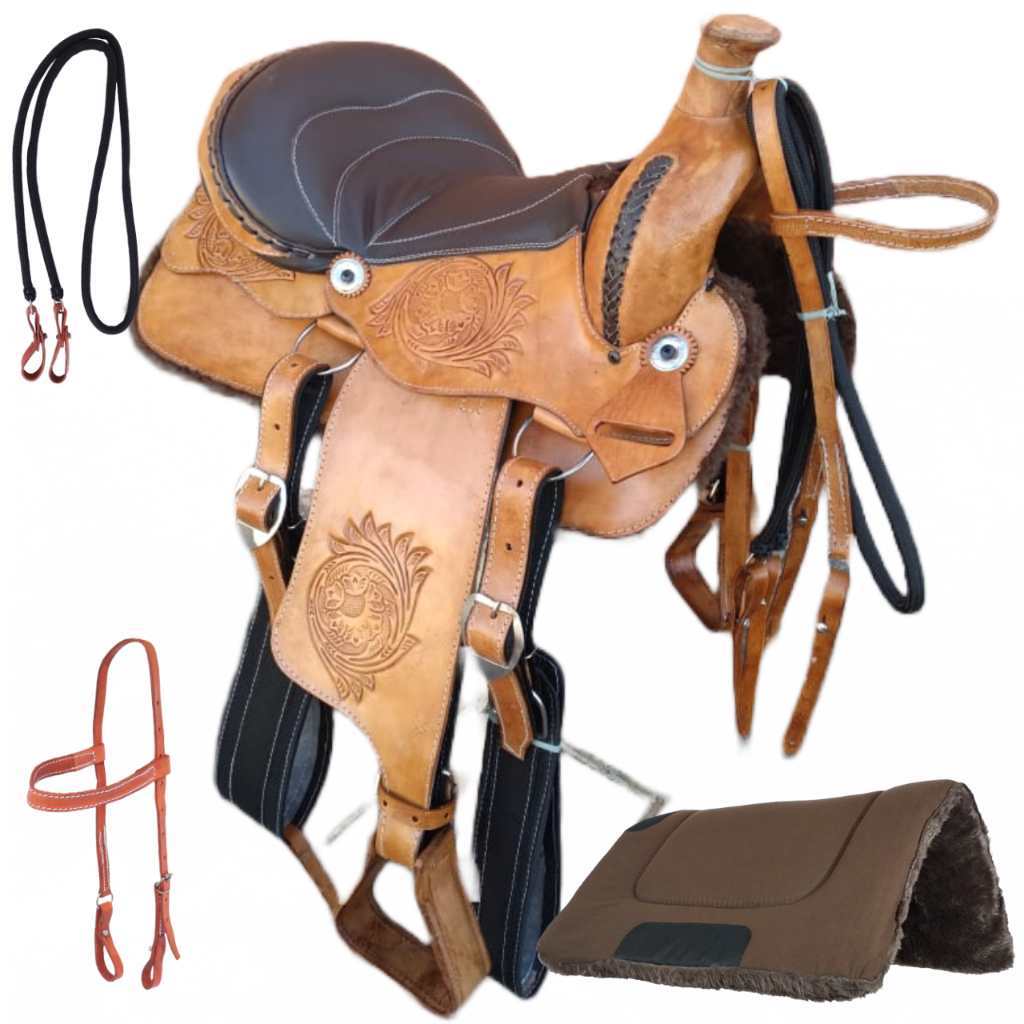 Sela Cela Quarto De Milha  Sela 16 Polegadas em Couro Legitimo Direto da Fabrica em Oferta na Shopee