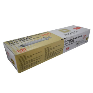 SERINGA DESCARTÁVEL 3 ML BICO LOCK COM 100 UNIDADES DESCARPACK