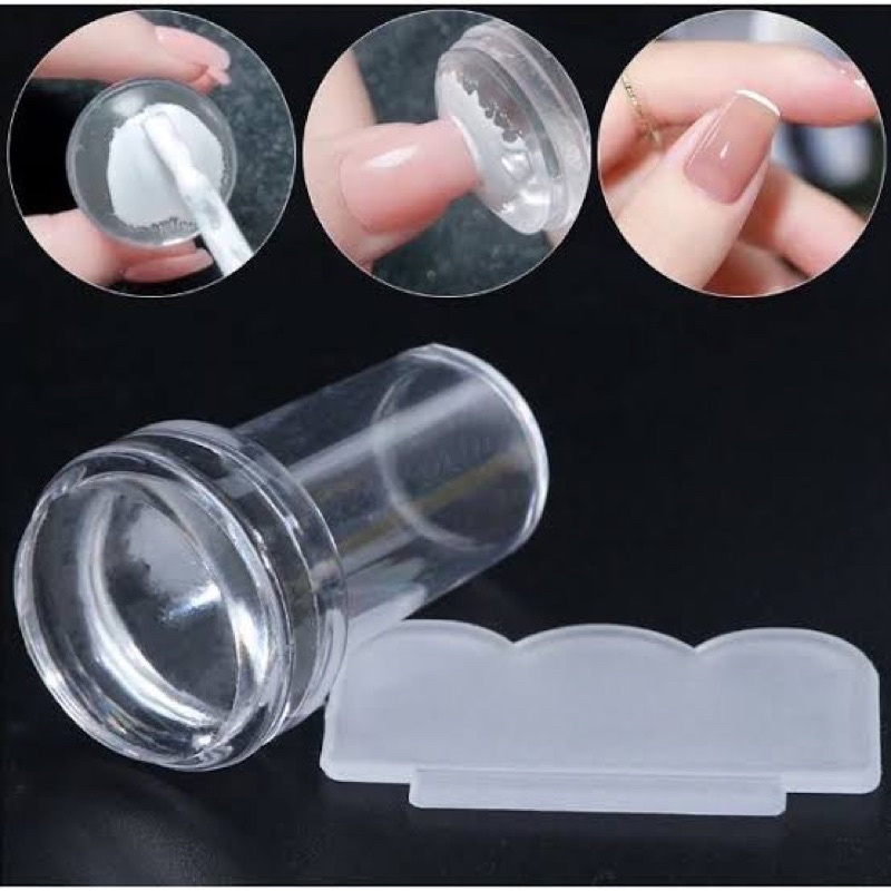 Kit 1/4 Pçs Carimbo De Unha Silicone Transparente Nailart Para Francesinha em Oferta na Shopee