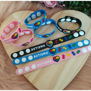 Pulseira de Identificação Autismo Autista de Silicone Infantil