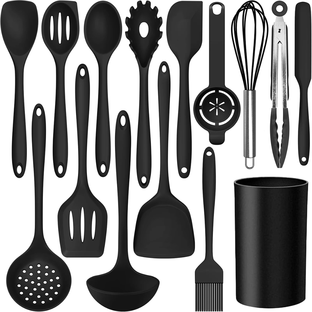 Utensilios de cozinha silicone talheres colher concha escumadeira