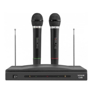 Microfone Duplo De Mão Vhf Vocal Wvngr Sem Fio Karaokê Palestra Igreja Reuniões Celebrações kit microfone, microfone sem fio profissional, microfone
