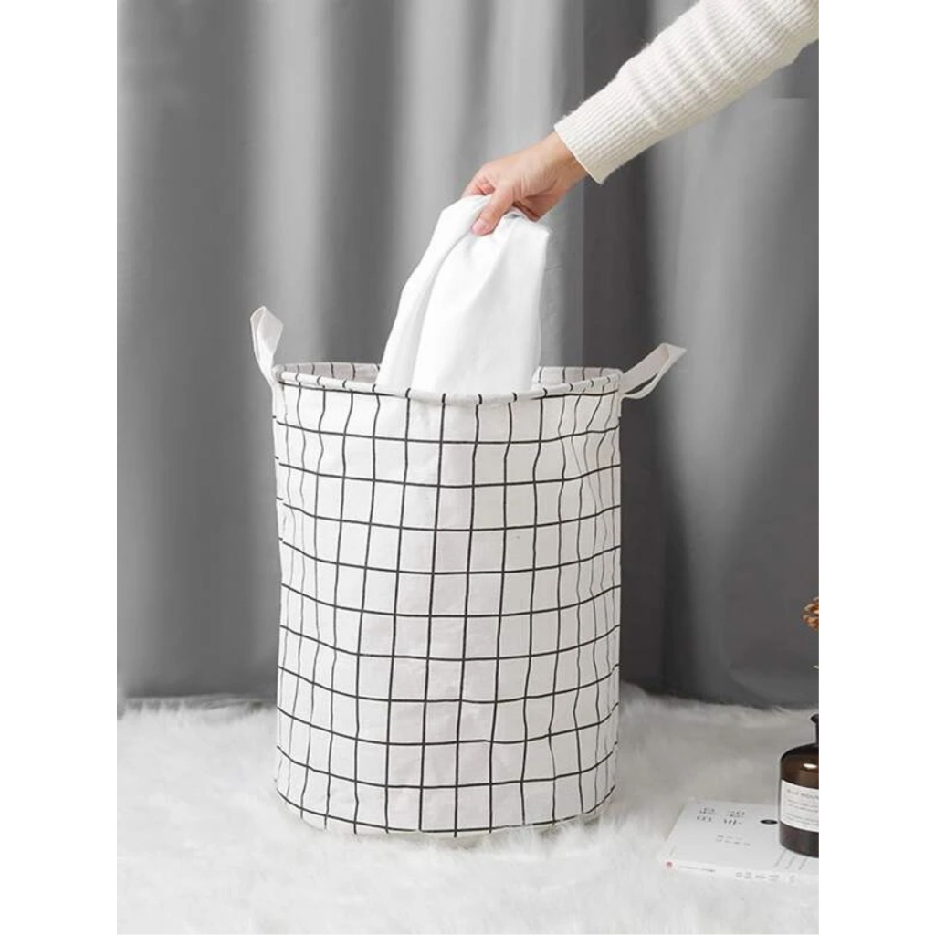 Cesto Organizador Dobrável 40 Litros Roupa Suja Brinquedo Lavanderia Multiuso para Banheiro e Quarto