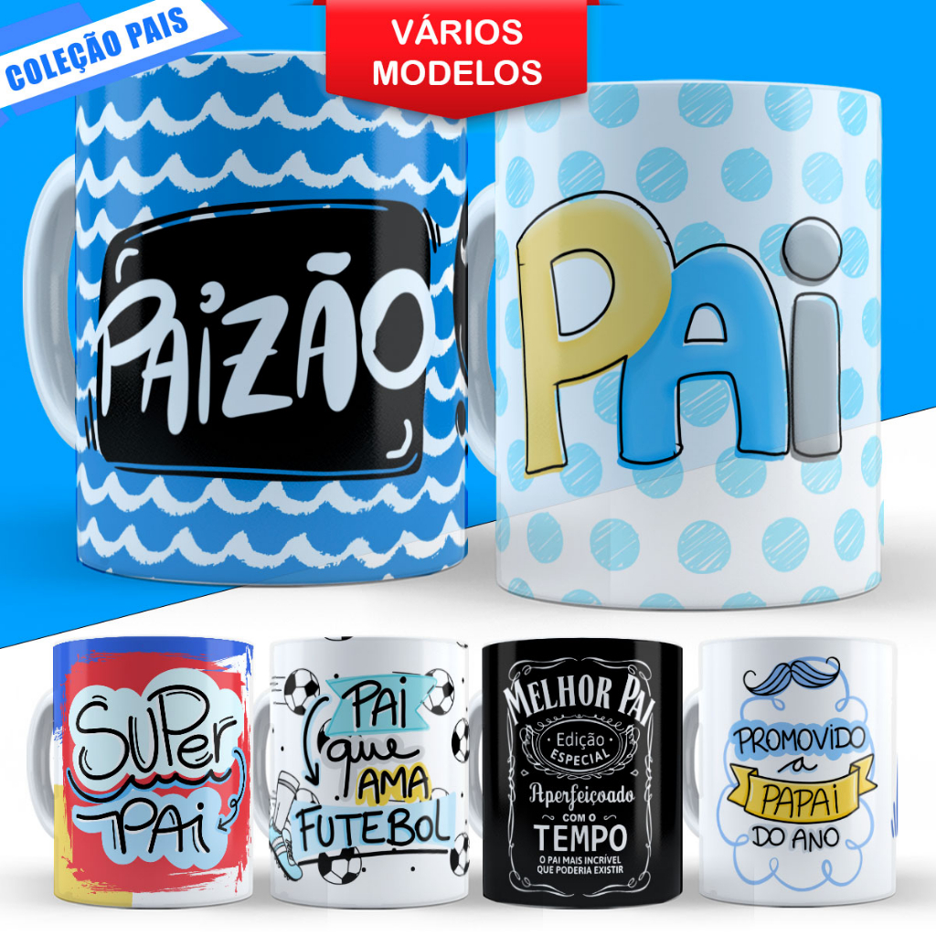 Caneca Dia dos Pais Lembrancinha Presente Pai Padrasto Avô Avo Personalizado Xicara Porcelana Cesta