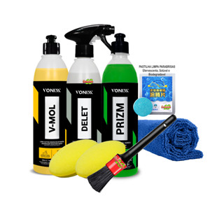 Delet Vonixx + V-mol 500ml + Prizm 500ml + 2 Aplicadores + Pincel Detalhamento + Microf + Pastilha