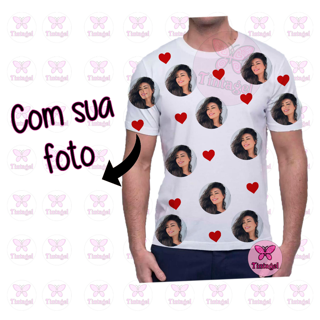 Camiseta PERSONALIZADA com sua foto Namorada  dia dos Namorados em Oferta na Shopee
