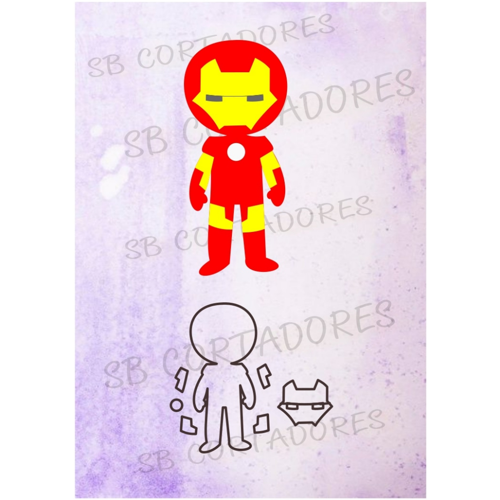 cortador corpinho 6cm homem de ferro