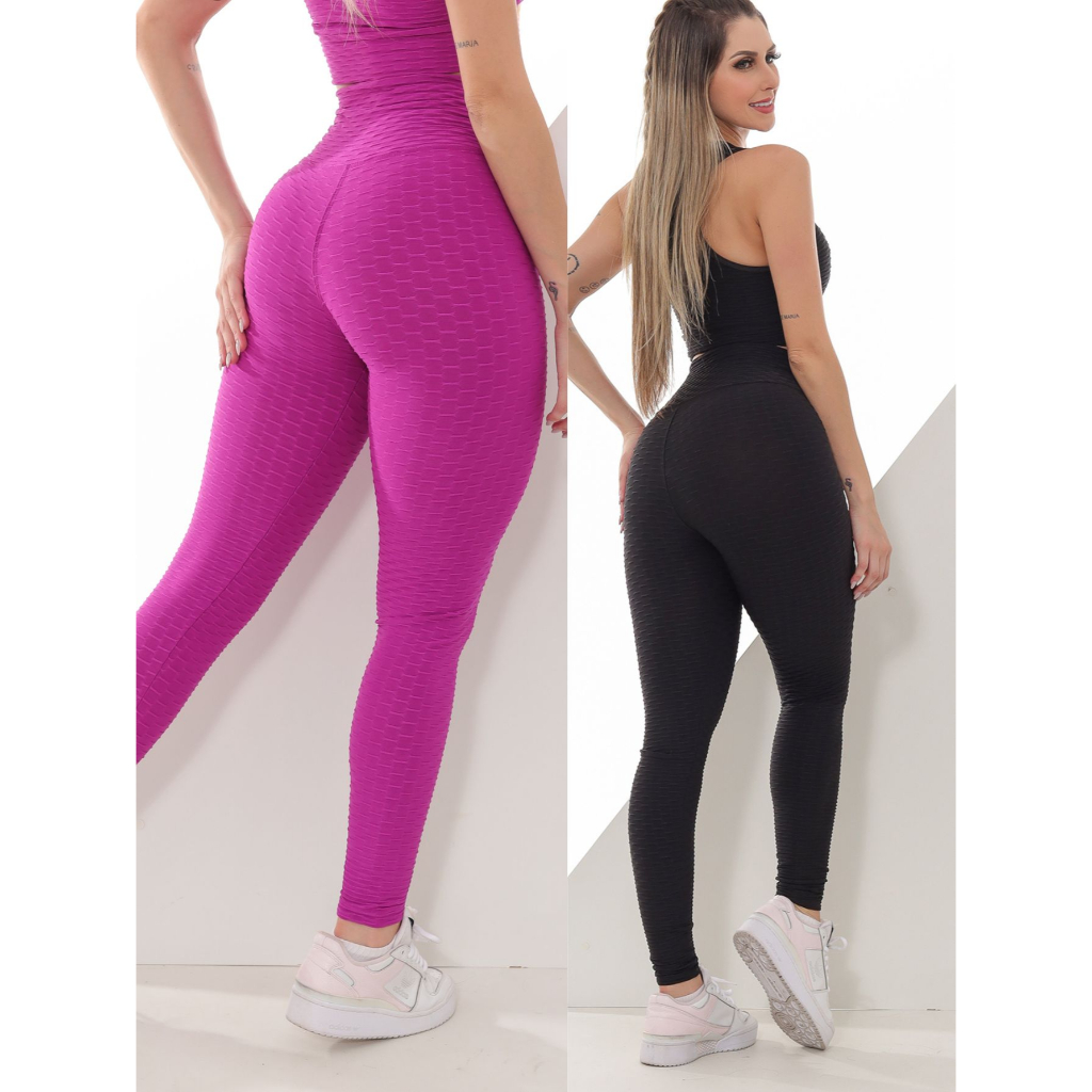 KIT 2 legging Calça Legging Bolha flocada disfarsa celulite