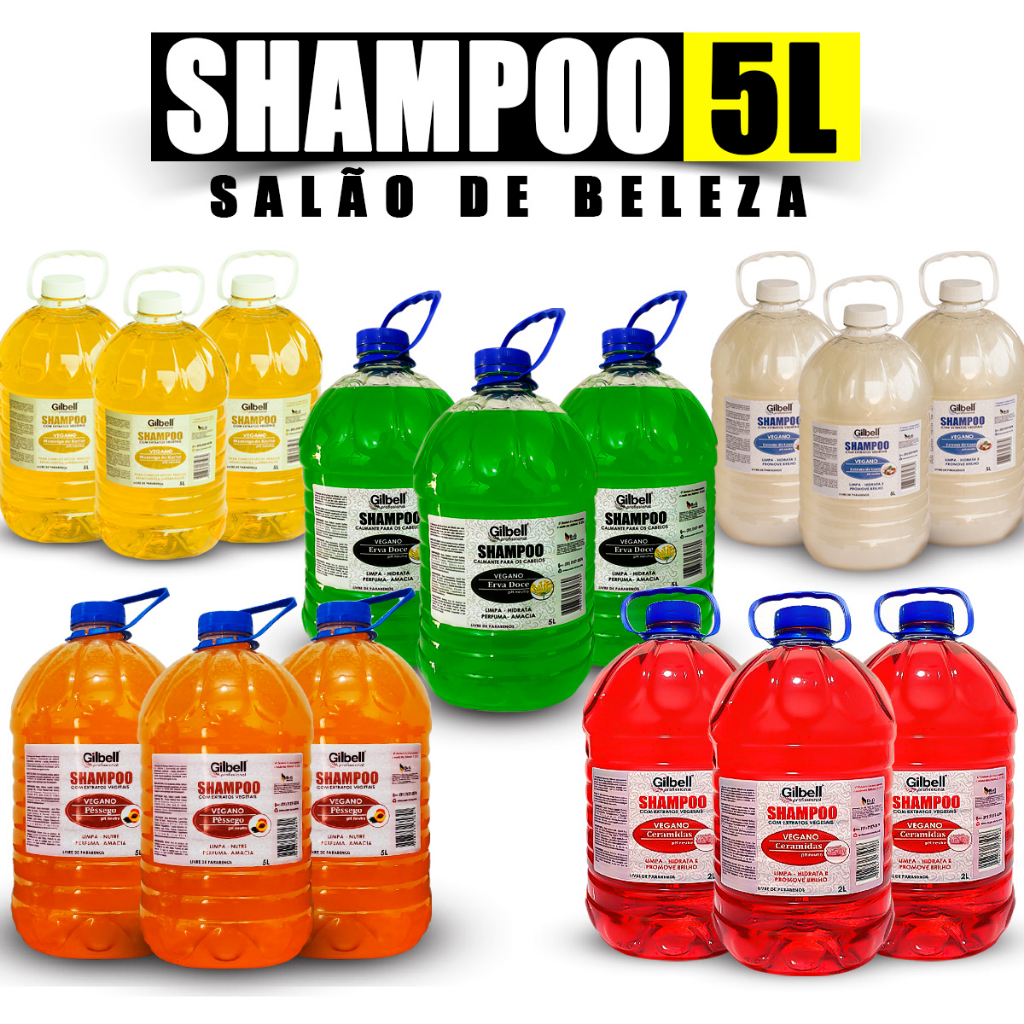 Shampoo 5 Litros Rende Muito Sem Sal Neutro Profissional Lavatório Salão De Beleza Perolado 5L em Oferta na Shopee
