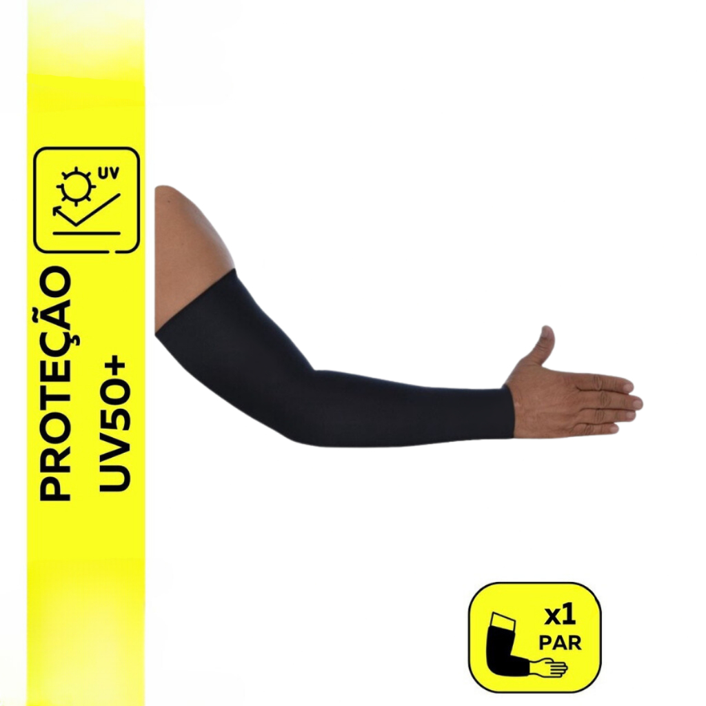 Par Manguito Unissex Proteção Solar UV50+ FPS50+ Mangas Esportivas Mangote em Oferta na Shopee