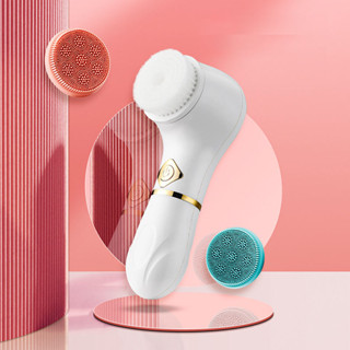 Escova de Limpeza Facial 2 em 1 Esponja Cerdas Macias Ponta Dupla de Silicone Esfoliante Aparelho Massagem