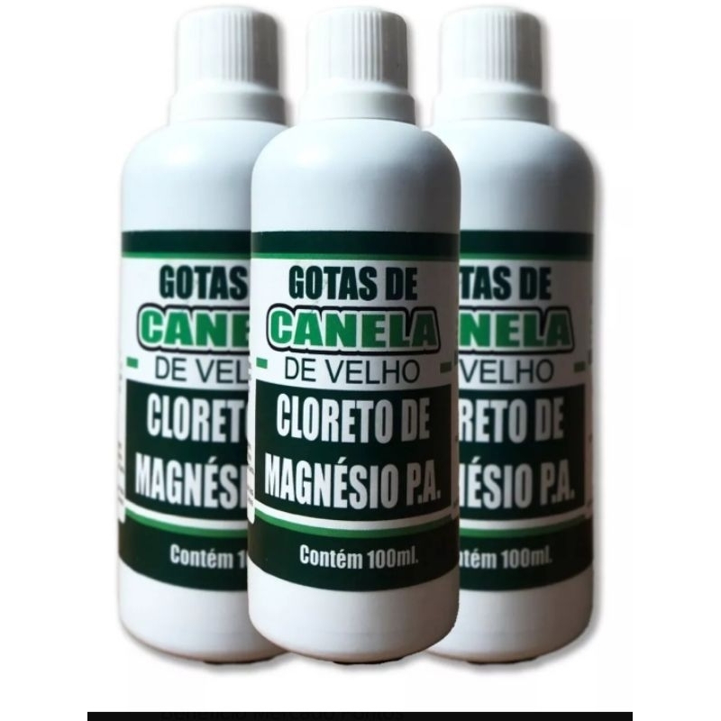 Kit canela de velho com cloreto de magnésio P.A 3 unidades de 100ml.