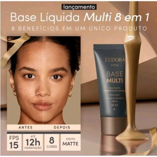 BASE LÍQUIDA EUDORA SOUL 8 EM1 FPS 15 20ml em Oferta na Shopee