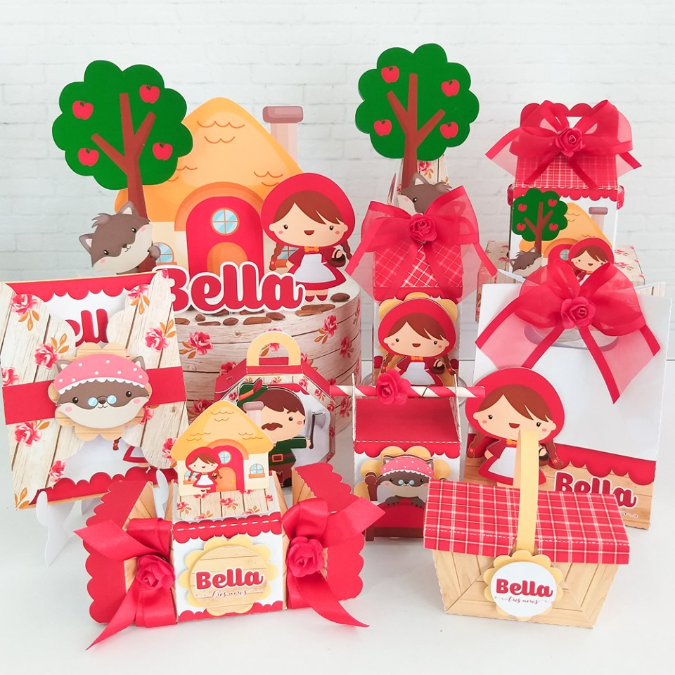 Caixinhas Chapeuzinho Vermelho - Lembrancinhas/ kit festa/ Papelaria Personalizada