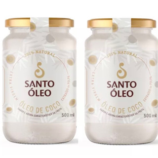 Óleo de Coco Extra Virgem (kit c/ 02) Premium da Polpa 500ml Santo Óleo