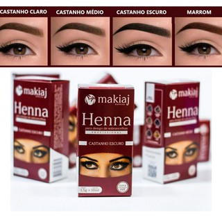 henna makiaj para sobrancelhas com fixação e efeito natural