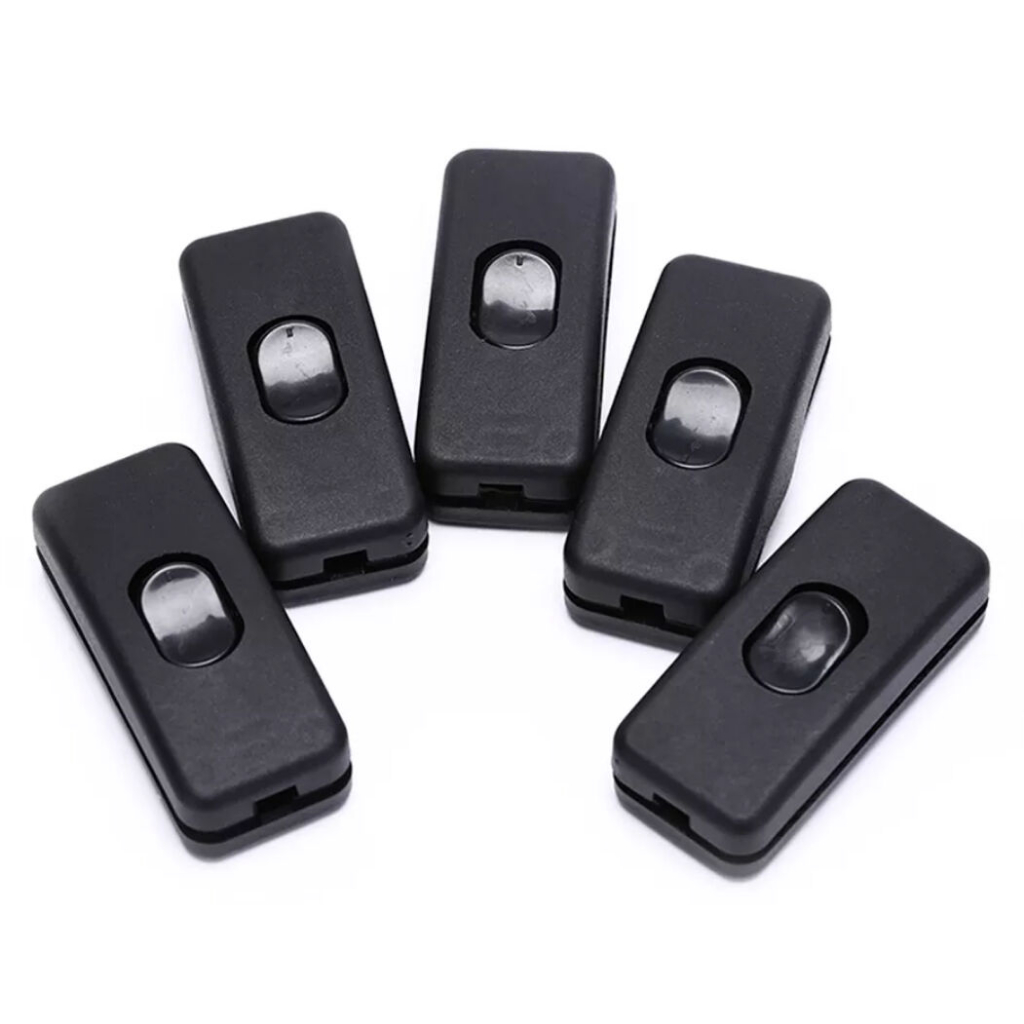 Interruptor Meio Fio Tipo Pera Cor Preto Led Abajur 1pçs