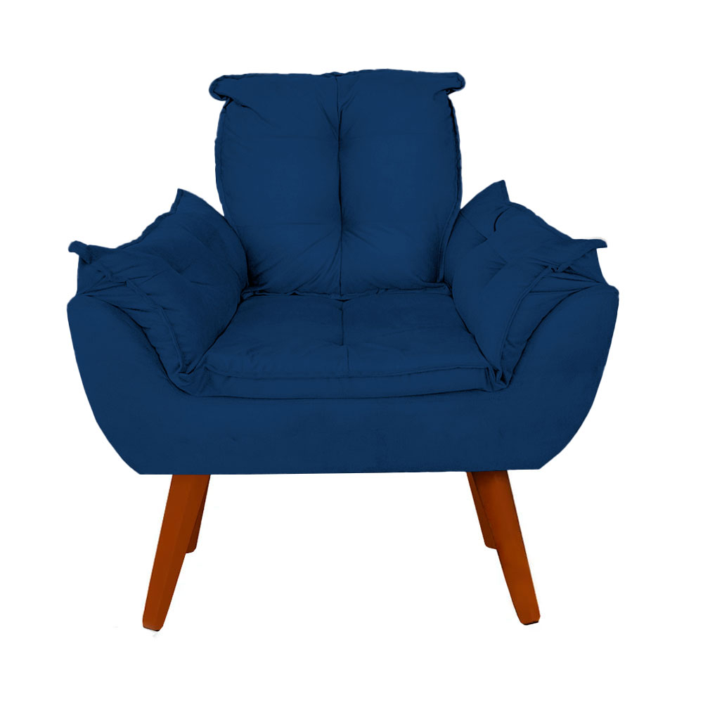 Poltrona Opala Decorativa Pés Palito Suede Cores + Puff Cores — imagem 2 de 2