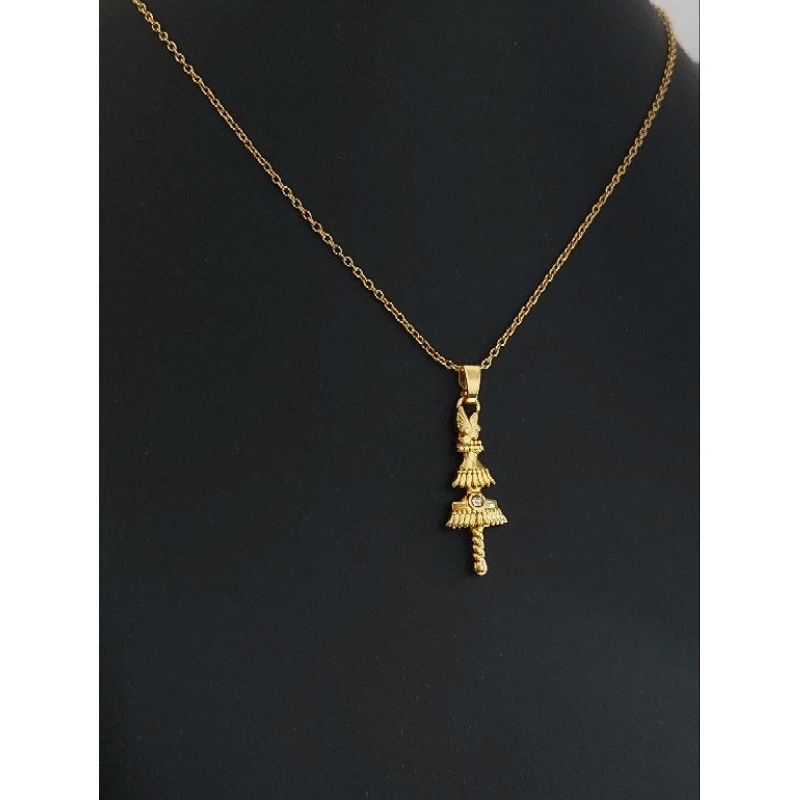 Colar Gargantilha Opaxoro Ferramenta de Orixa Oxalá Umbanda Banhado a Ouro 18k