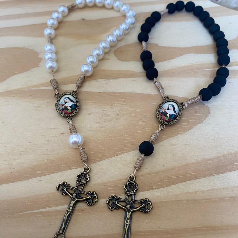 Terço coroa de Santa Rita em Oferta na Shopee