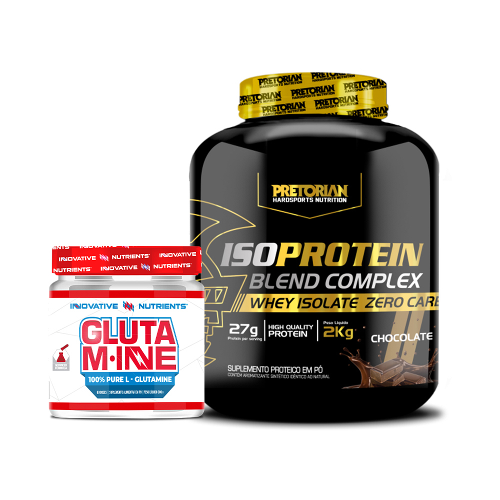 Kit Iso Protein Blend Complex 2kg - Pretorian + Glutamina 100% Pure 300g - Innovative Nutrients