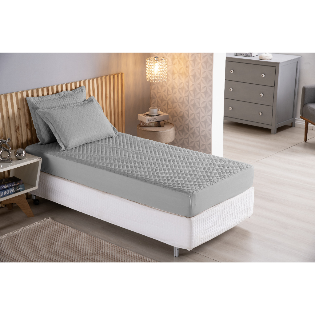 Colcha Cobre Leito Junior Solteiro Com Elástico Em Toda Volta 2 Peças Cama Box