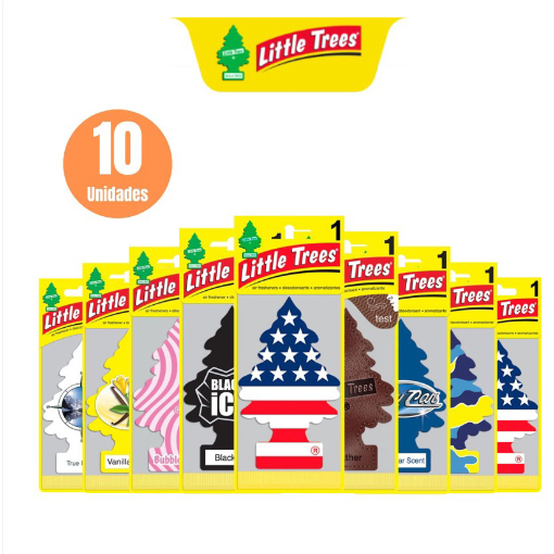 Kit 10 Cheirinhos Little Trees Aromatizantes Cheirinho de Carro Casa Ambientes