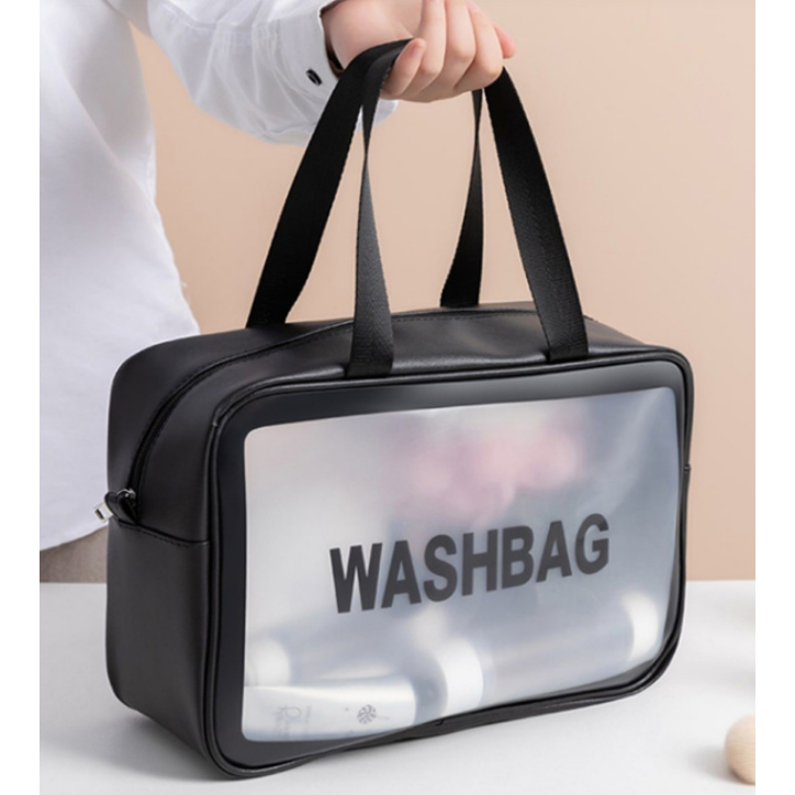 bolsa bolsa feminina Nécessaire Washbag grande Transparente À Prova d'água com alça de mão Bolsa Necessaire "WashBag" Transparente À Prova D 'água TMNH:30x12x21cm