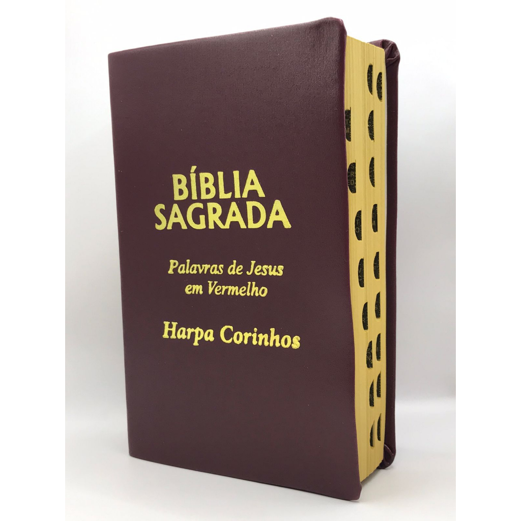 Bíblia Sagrada Tamanho Médio 12,5x19 cm Com Harpa Palavras de Jesus em Vermelho Capa Vinho em Oferta na Shopee