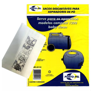 Saco Descartável Aspirador Electrolux Compact 1300 / Baby Clean Com 05 Un Pronta Entrega