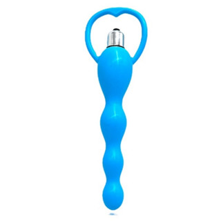 Plug anal escalonado com uma poderosa cápsula vibratória que espalha vibração por todo o acessório Sex Anal Plug anal de silicone com alça de segurança 18cm
