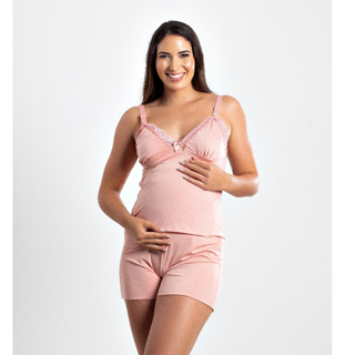 Short Doll Amamentação pijama com renda perfeita e click em Oferta na Shopee
