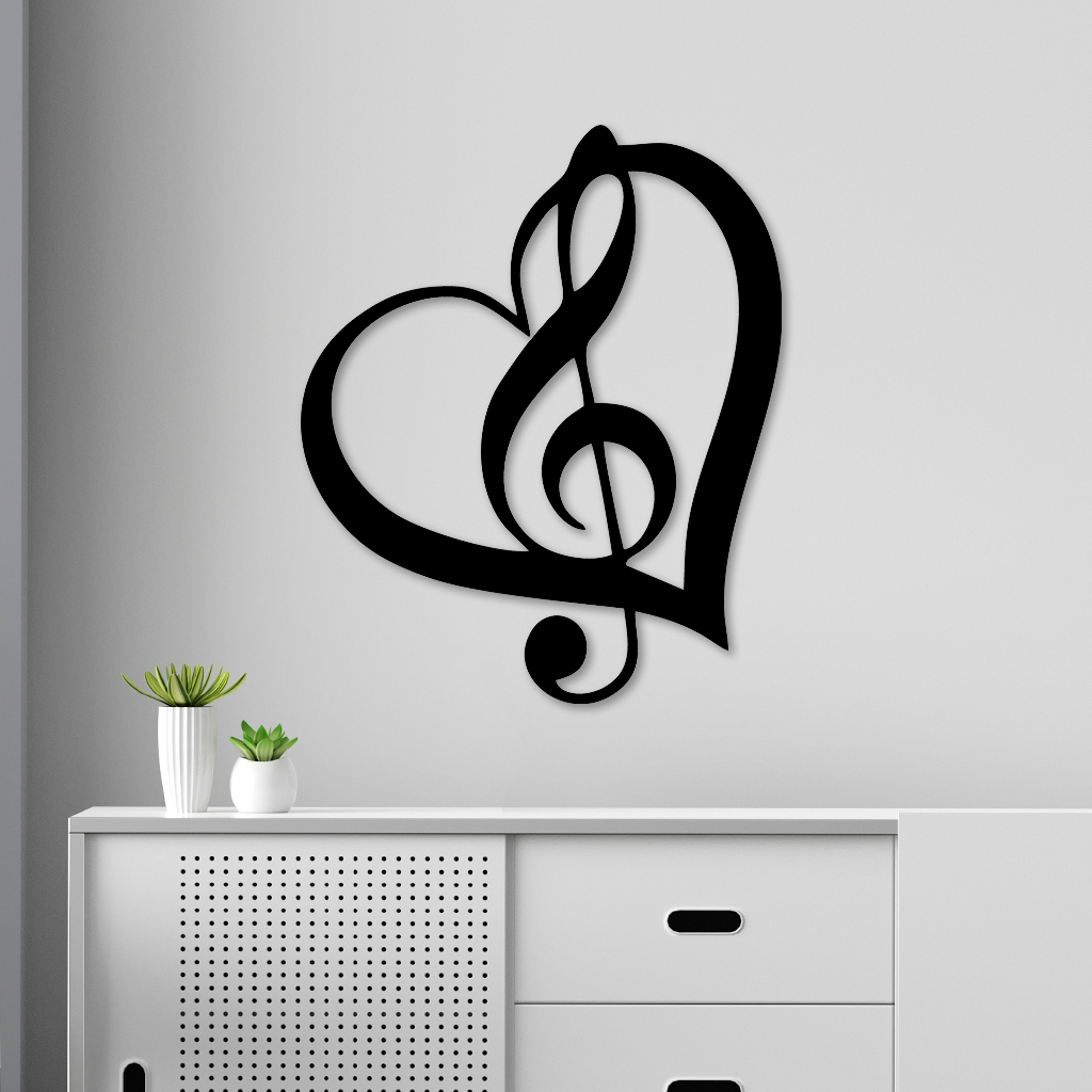 Quadro de Parede em MDF 3mm Nota Musical 30x24cm