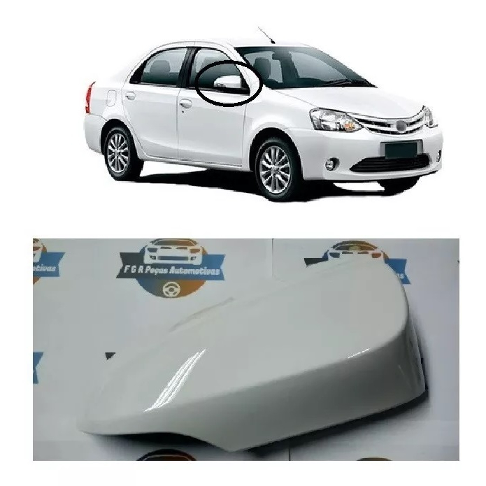 Capa Retrovisor Para Pisca Original Etios Branco Polar Lado Direito