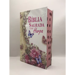 Bíblia Sagrada Tamanho Médio 12,5x19 cm Com Harpa Palavras de Jesus em Vermelho Capa Dura Vaso