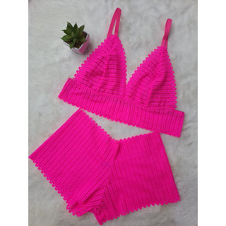 Conjunto lingerie calcinha e sutiã Renda sexy Caleçon