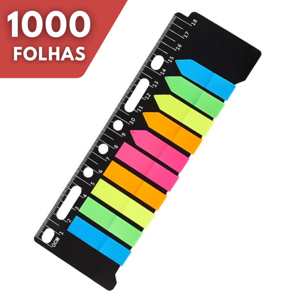 Kit com 200/1000 Marcador De Página Setas Lembrete Adesivo Régua Furos para Fichário Estudo Escritório em Oferta na Shopee
