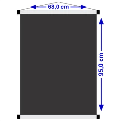 Banner Grande Quadro Negro Lousa, Banner Reutilizável, tamanho 68,0 x 95,0 cm de altura, Ref. 392