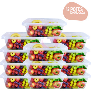 Kit Potes Organizador Tampa Plástico Cozinha 12 Peças