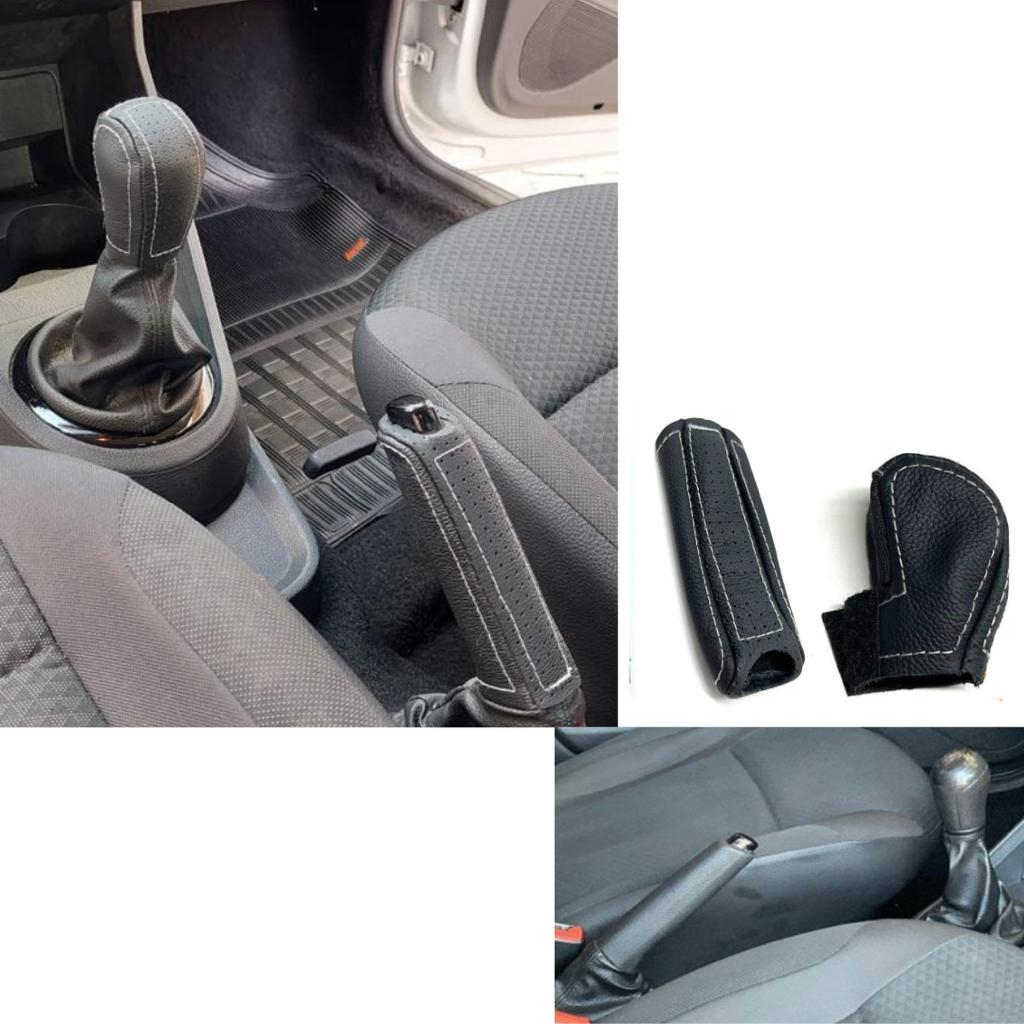 Revestimento em couro Manopla de Câmbio Manual e alavanca do freio Volkswagen Gol G5 g6 g7 g8 g9 Saveiro e Voyage Msi