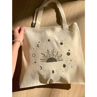 ecobag sol e fases da lua sacola ecológica,escola,faculdade, curso,personalizado,brinde,praia,moda,brinde,presente em Oferta na Shopee