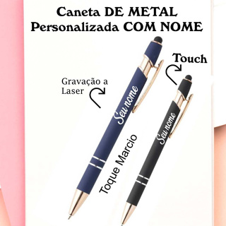 Caneta Metal Touch PERSONALIZADA com nome ou logotipo em Oferta na Shopee