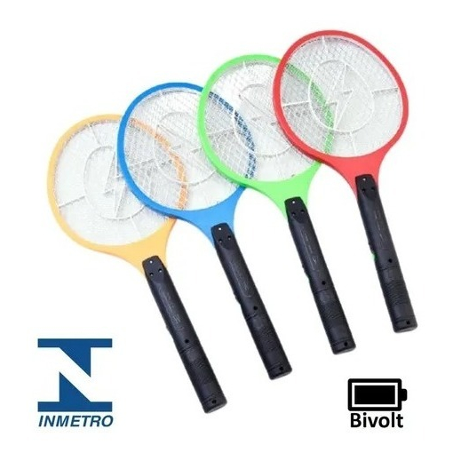 Raquete Elétrica Mata Mosca Pernilongos Recarregável Bivolt em Oferta na Shopee