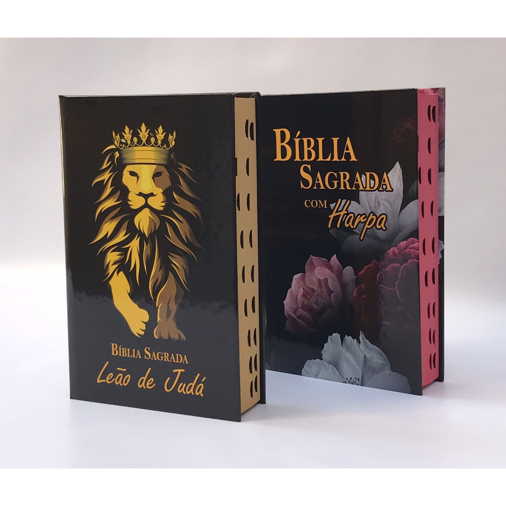 Kit com 2 Bíblias Sagrada Tamanho Médio 12,5x19 cm Com Harpa Palavras de Jesus em Vermelho (Kit 6) em Oferta na Shopee
