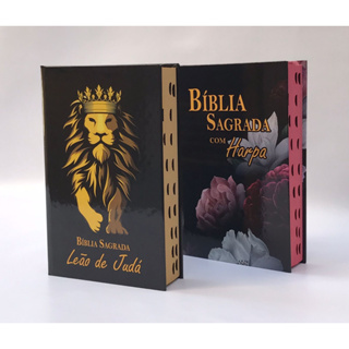 Kit com 2 Bíblias Sagrada Tamanho Médio 12,5x19 cm Com Harpa Palavras de Jesus em Vermelho (Kit 6) em Oferta na Shopee