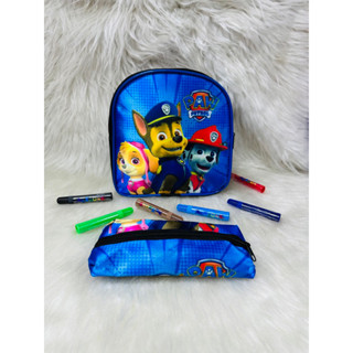 mochila lancheira + estojo escolar menino e menina mochila