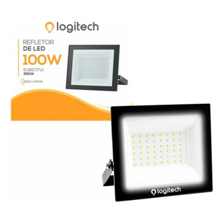 Refletor 100W Logitech led Holofote LED SMD 100W Branco Frio